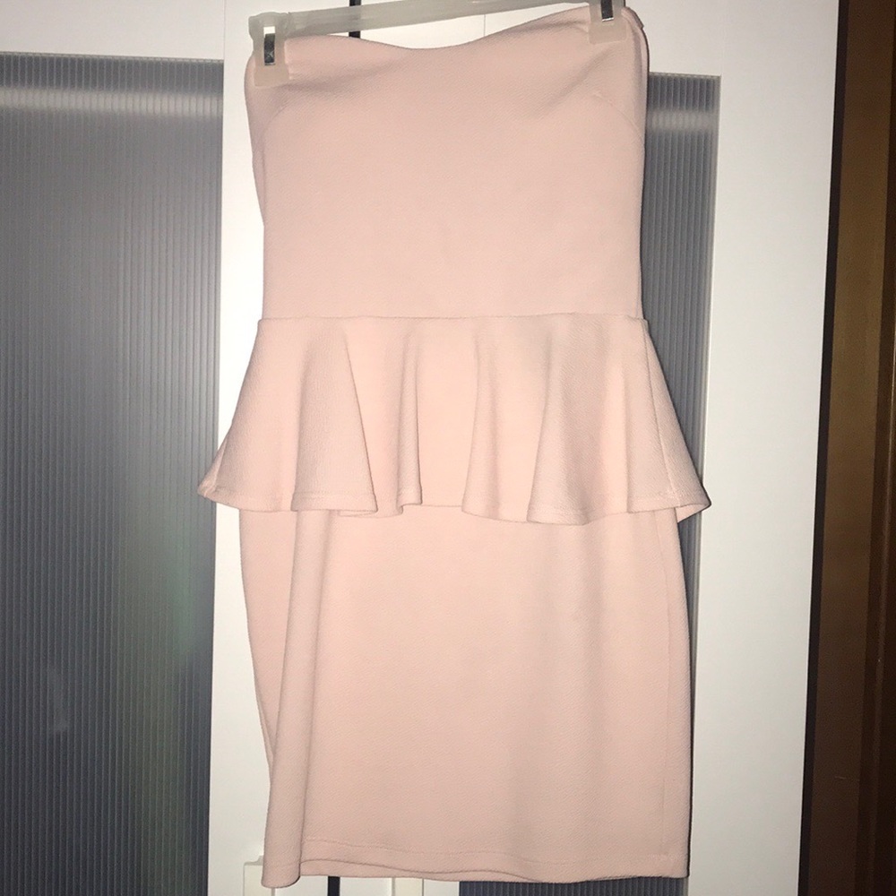 Pink peplum dress